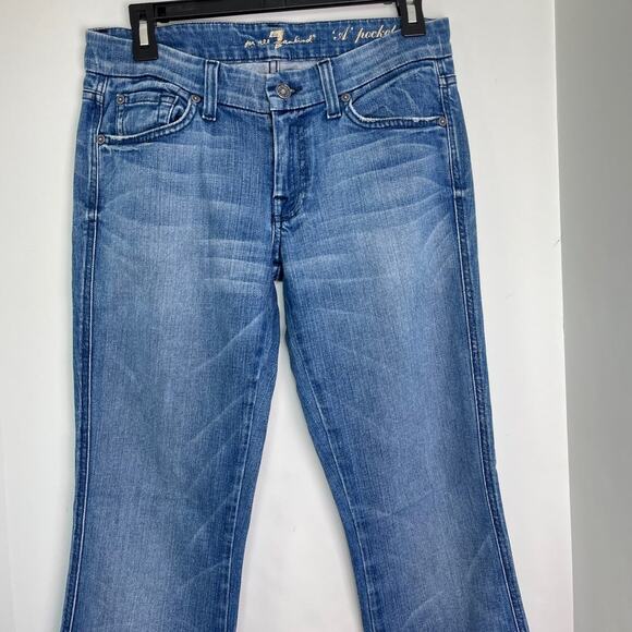 7 For All Mankind Women's A Pocket Medium Wash Flare Jeans - Picture 4 of 10